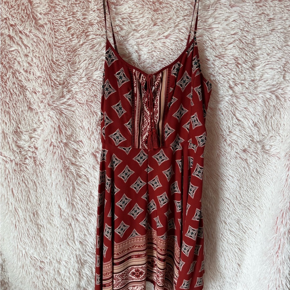 Stylish Red Patterned Women's Top